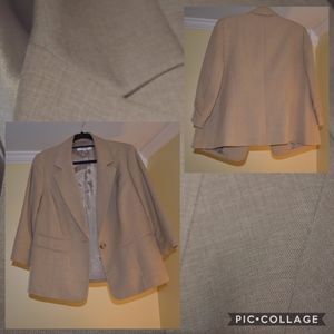 Jones Studio Tan Single Button Blazer, 14W